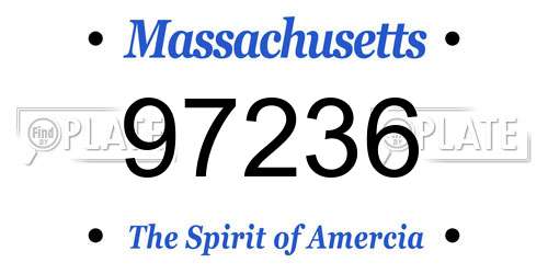 97236 Massachusetts License Plate