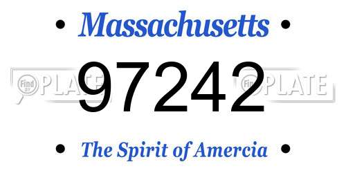 97242 Massachusetts License Plate