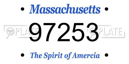 97253 Massachusetts License Plate