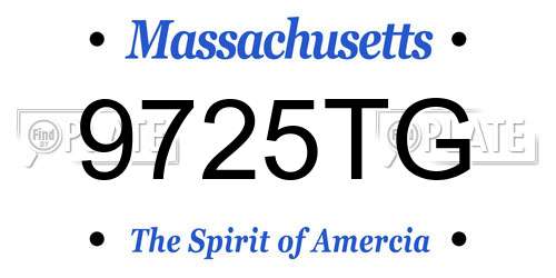 9725TG Massachusetts License Plate