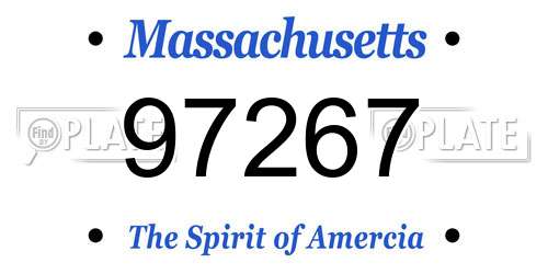 97267 Massachusetts License Plate