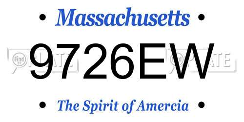 9726EW Massachusetts License Plate