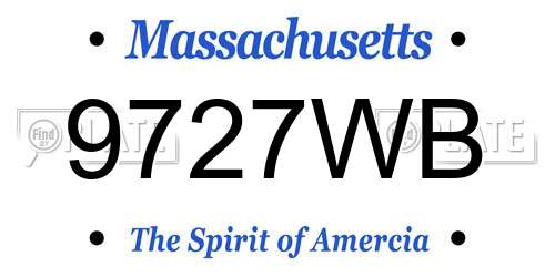 9727WB Massachusetts License Plate
