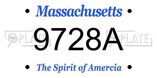 9728A Massachusetts License Plate