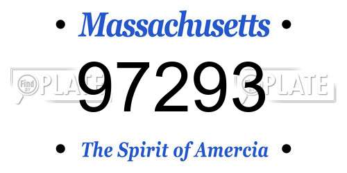 97293 Massachusetts License Plate