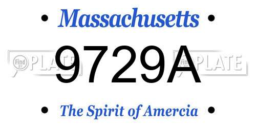 9729A Massachusetts License Plate