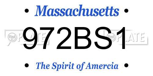 972BS1 Massachusetts License Plate