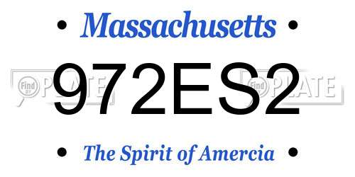 972ES2 Massachusetts License Plate