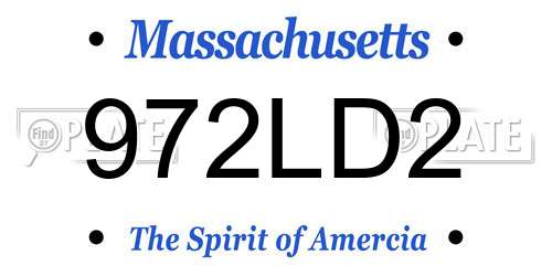 972LD2 Massachusetts License Plate