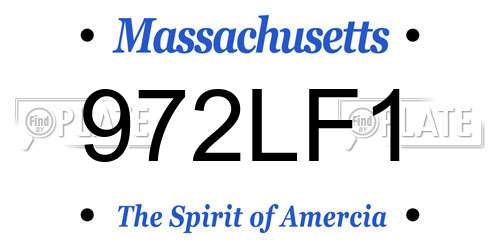 972LF1 Massachusetts License Plate