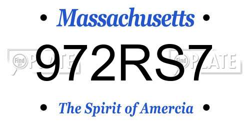 972RS7 Massachusetts License Plate