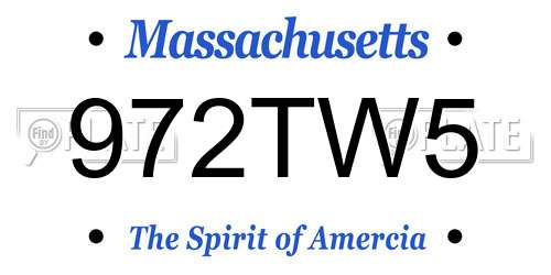 972TW5 Massachusetts License Plate
