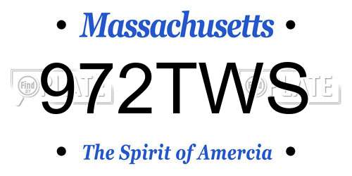 972TWS Massachusetts License Plate