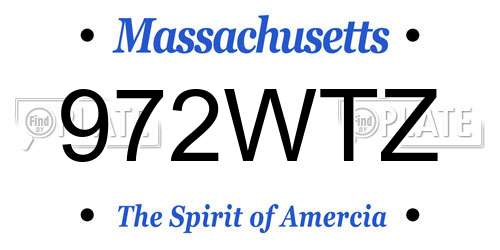 972WTZ Massachusetts License Plate