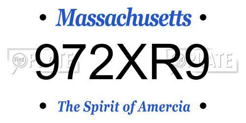 972XR9 Massachusetts License Plate