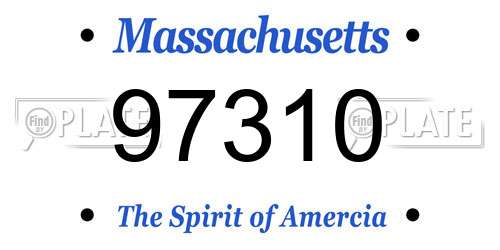 97310 Massachusetts License Plate