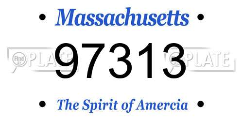 97313 Massachusetts License Plate