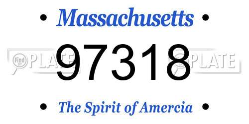 97318 Massachusetts License Plate