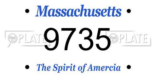 9735 Massachusetts License Plate