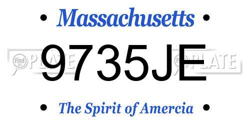 9735JE Massachusetts License Plate