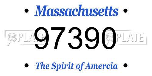 97390 Massachusetts License Plate