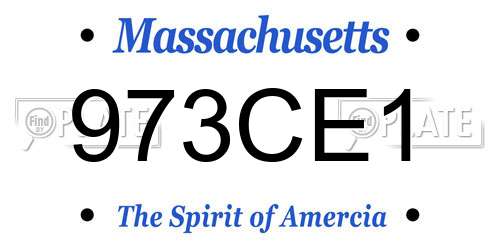 973CE1 Massachusetts License Plate