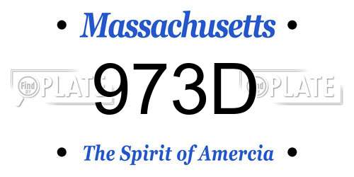 973D Massachusetts License Plate