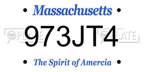 973JT4 Massachusetts License Plate