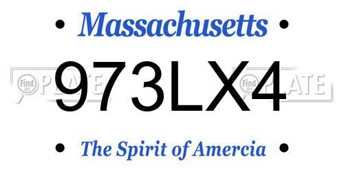 973LX4 Massachusetts License Plate