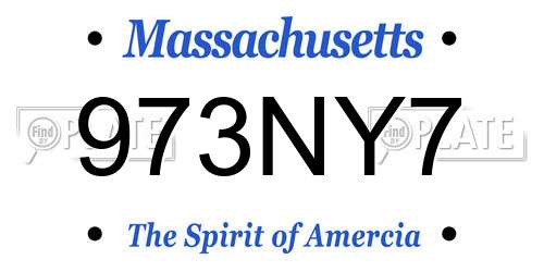 973NY7 Massachusetts License Plate