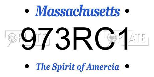 973RC1 Massachusetts License Plate