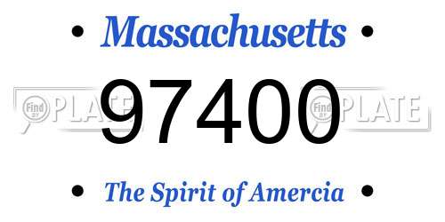 97400 Massachusetts License Plate