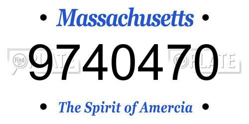 9740470 Massachusetts License Plate