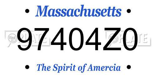 97404Z0 Massachusetts License Plate