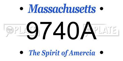 9740A Massachusetts License Plate