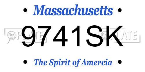 9741SK Massachusetts License Plate