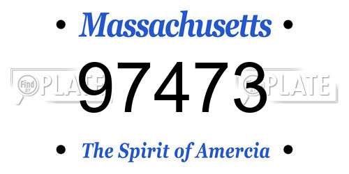 97473 Massachusetts License Plate