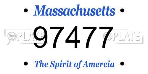 97477 Massachusetts License Plate