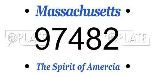 97482 Massachusetts License Plate