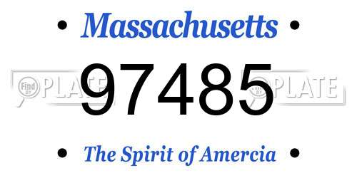 97485 Massachusetts License Plate