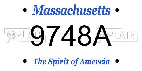 9748A Massachusetts License Plate