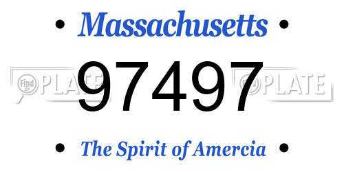 97497 Massachusetts License Plate