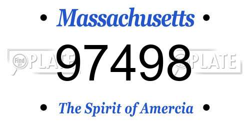 97498 Massachusetts License Plate