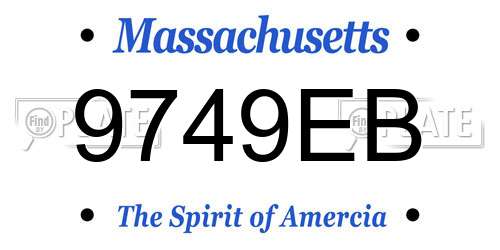 9749EB Massachusetts License Plate