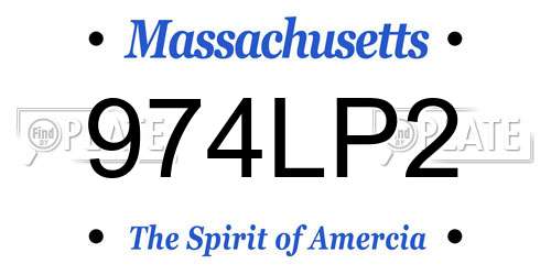 974LP2 Massachusetts License Plate