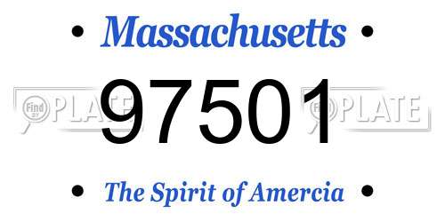 97501 Massachusetts License Plate