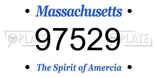 97529 Massachusetts License Plate