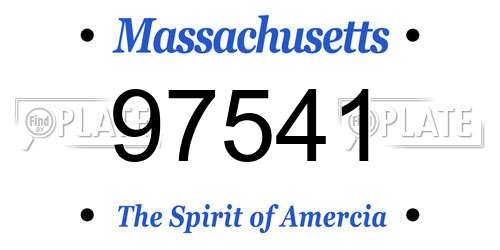 97541 Massachusetts License Plate