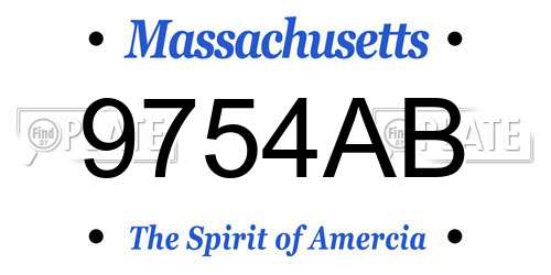 9754AB Massachusetts License Plate