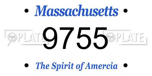 9755 Massachusetts License Plate